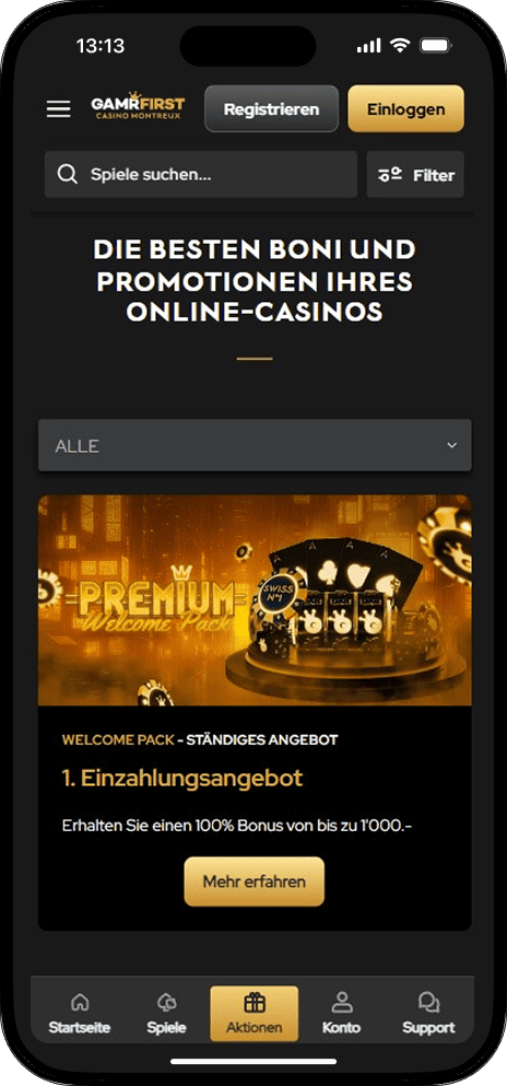 Gamrfirst Aktionen